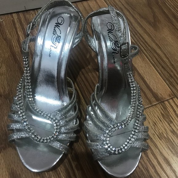 Silver Strappy Heels - Picture 1 of 7